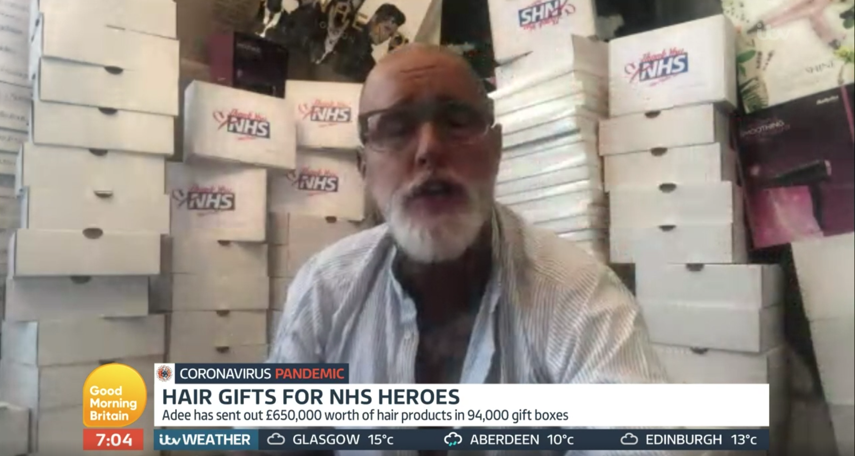 Adee Phelan explained his hair care packages for the NHS (Credit: ITV)
