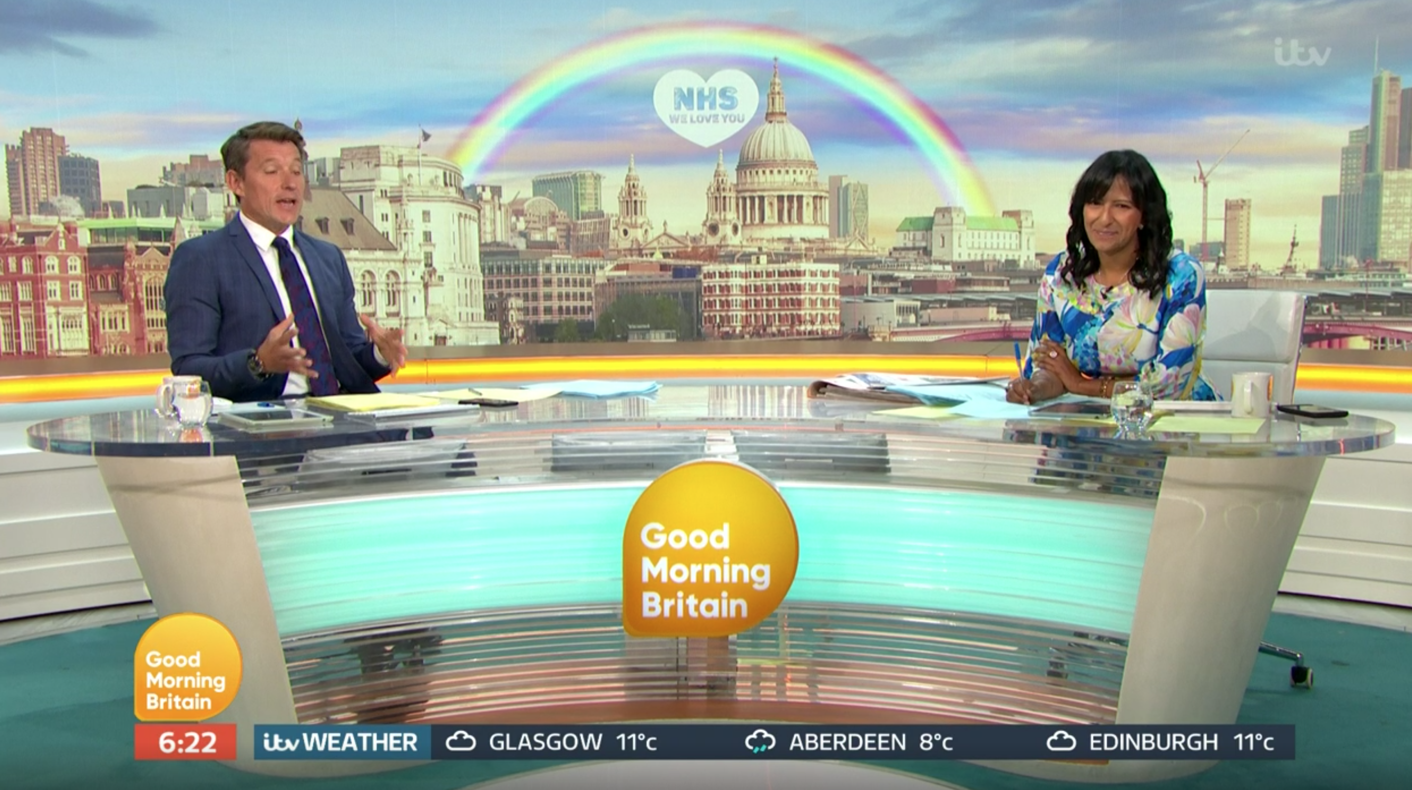 Ben Shephard and Ranvir Singh are the GMB anchors today (Credit: ITV)