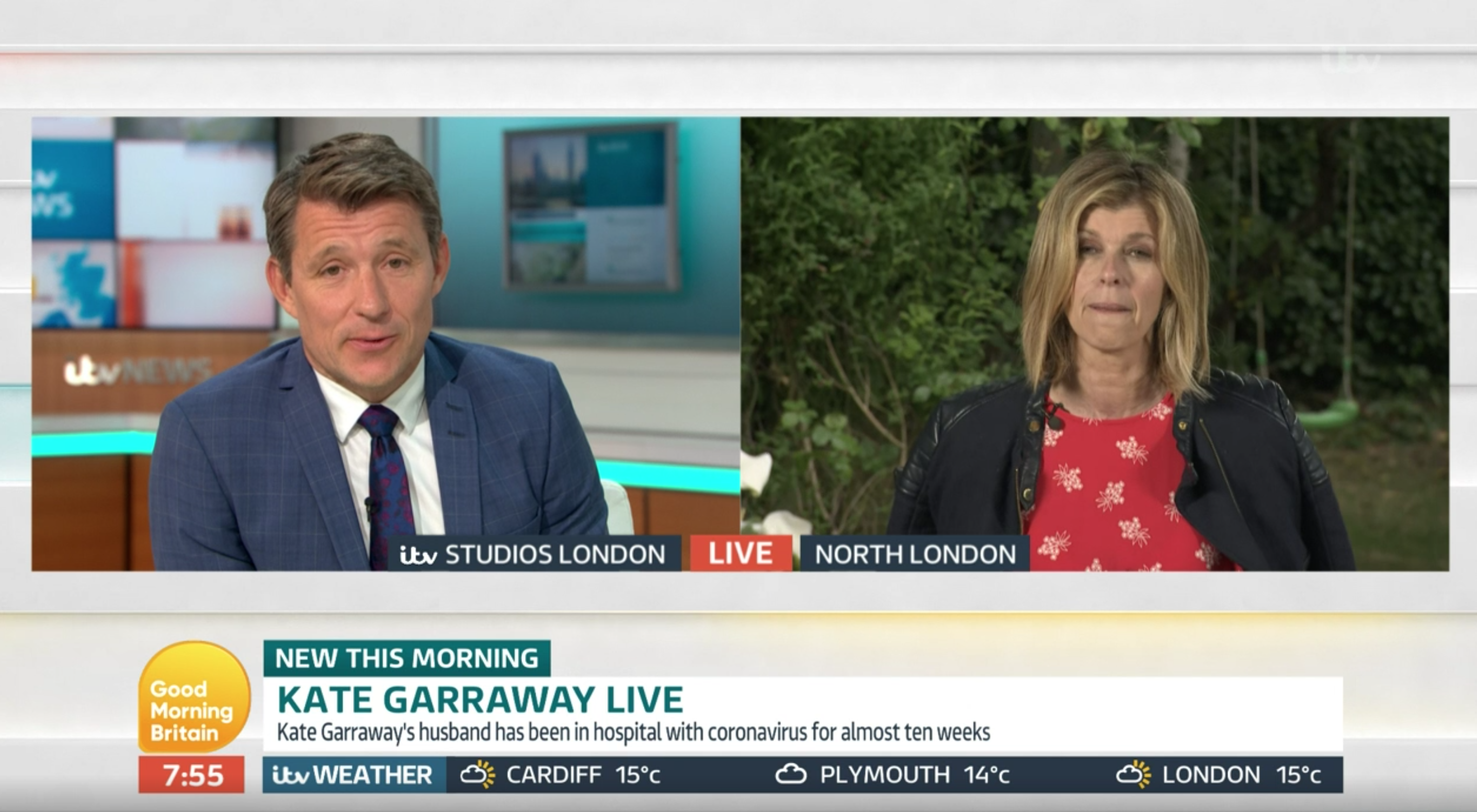 Kate Garraway reunited with friend Ben Shephard on GMB (Credit: ITV)