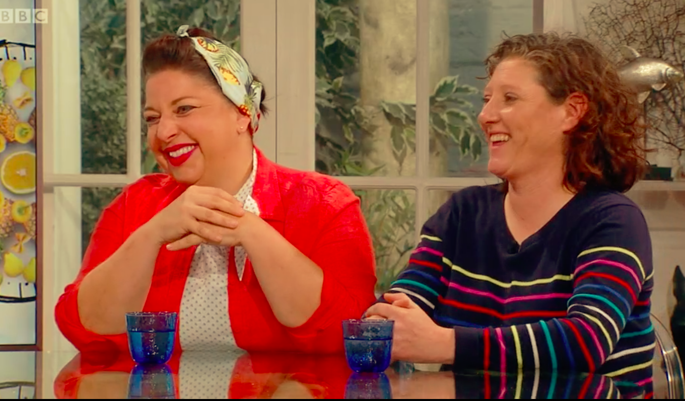 Shauna Guinn and Sam Evans were the guests on Saturday Kitchen Live today (Credit: BBC)