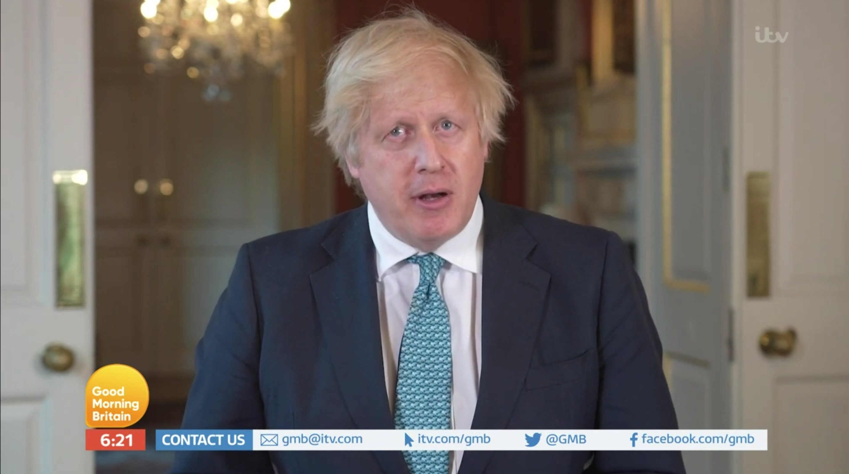 Boris Johnson during an official appearance in Monday, June 8 (Credit: ITV)