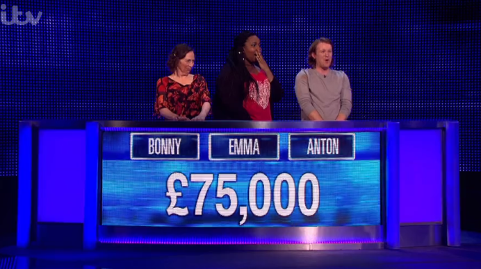 The contestants couldn't believe they'd banked £25k each against Shaun on The Chase (Credit: ITV)