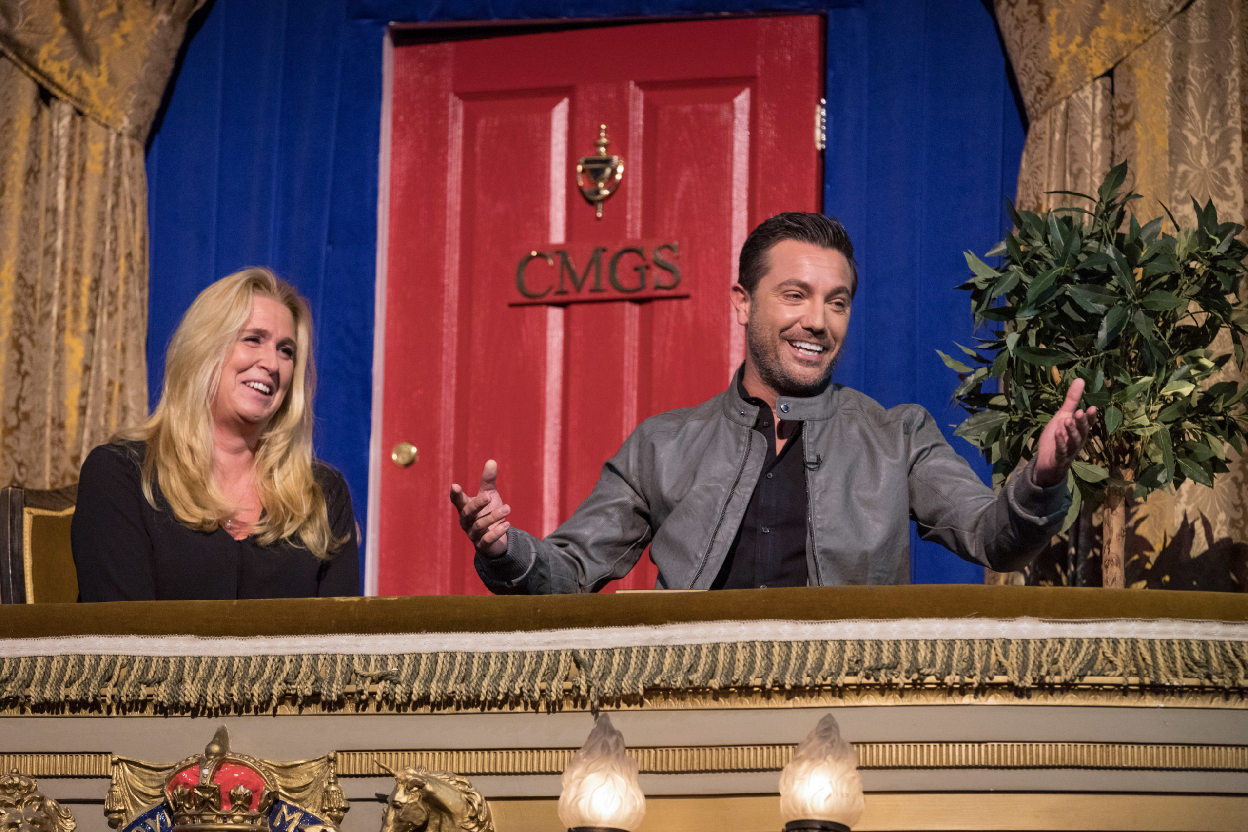 Busy Gino will appear on Michael McIntyre's Big Laughs next week, with Jessica Morrison (Credit: BBC)