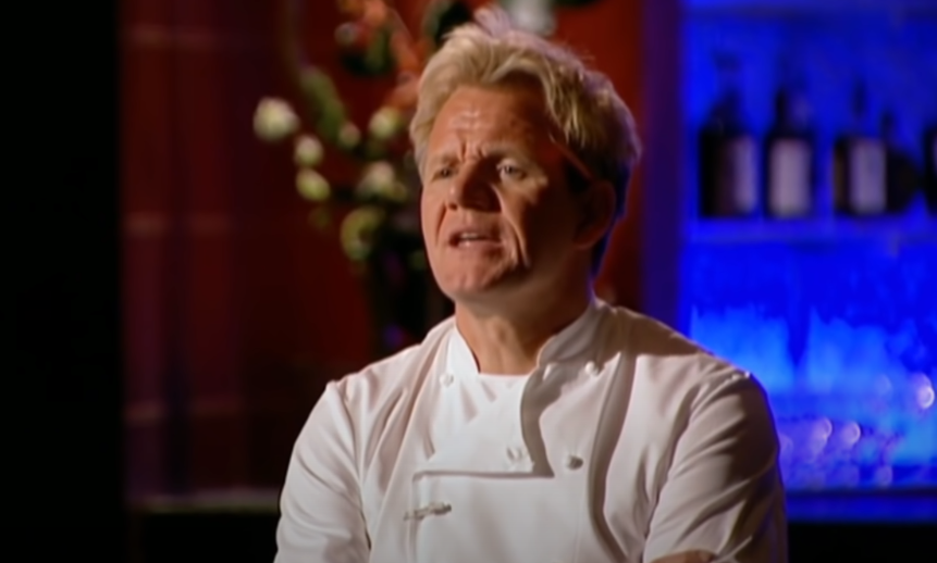 Gordon Ramsay looking angry on Hell's Kitchen