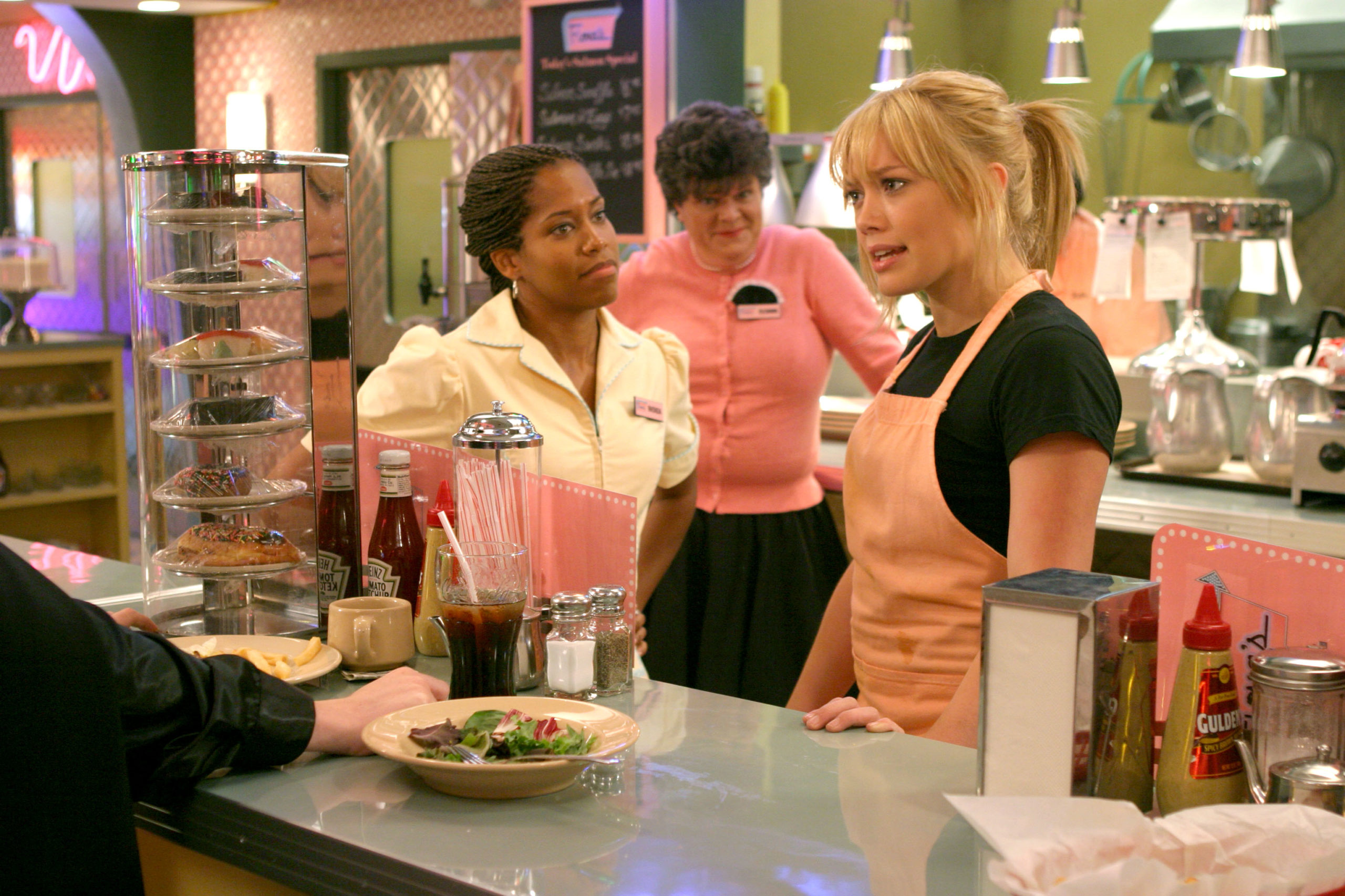 Mary Pat Gleason played waitress Eleanor in A Cinderella Story (Credit: Ron Batzdorff/Warner Bros/Kobal/Shutterstock)