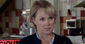 Elaine tells Sally she is Tim's mum! (Credit: ITV)