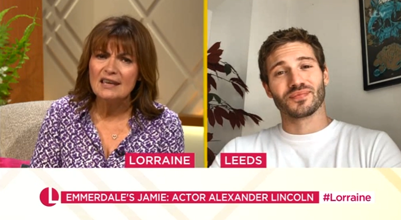 Alexander Lincoln Emmerdale Jamie Tate Lorraine Credits: ITV