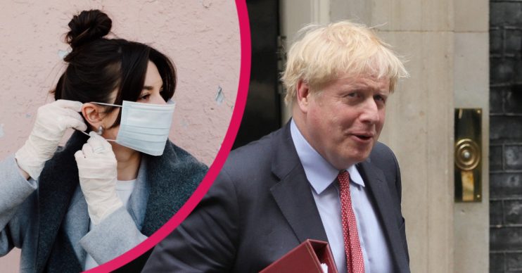 Boris Johnson, gloves, coronavirus