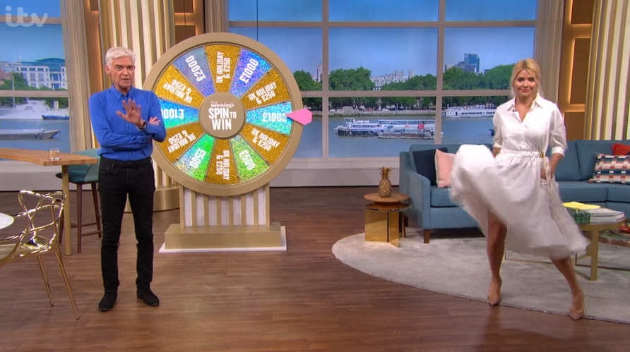 This Morning Holly nearly exposes herself Credit: ITV