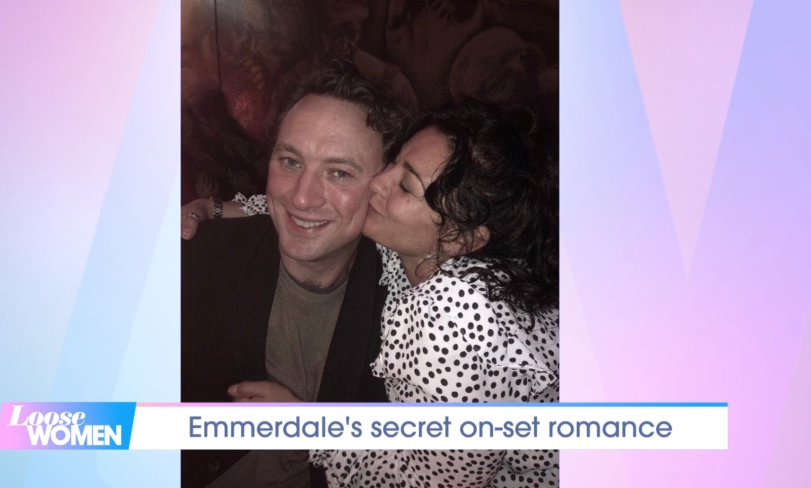 Natalie J Robb kisses co-star Jonny McPherson