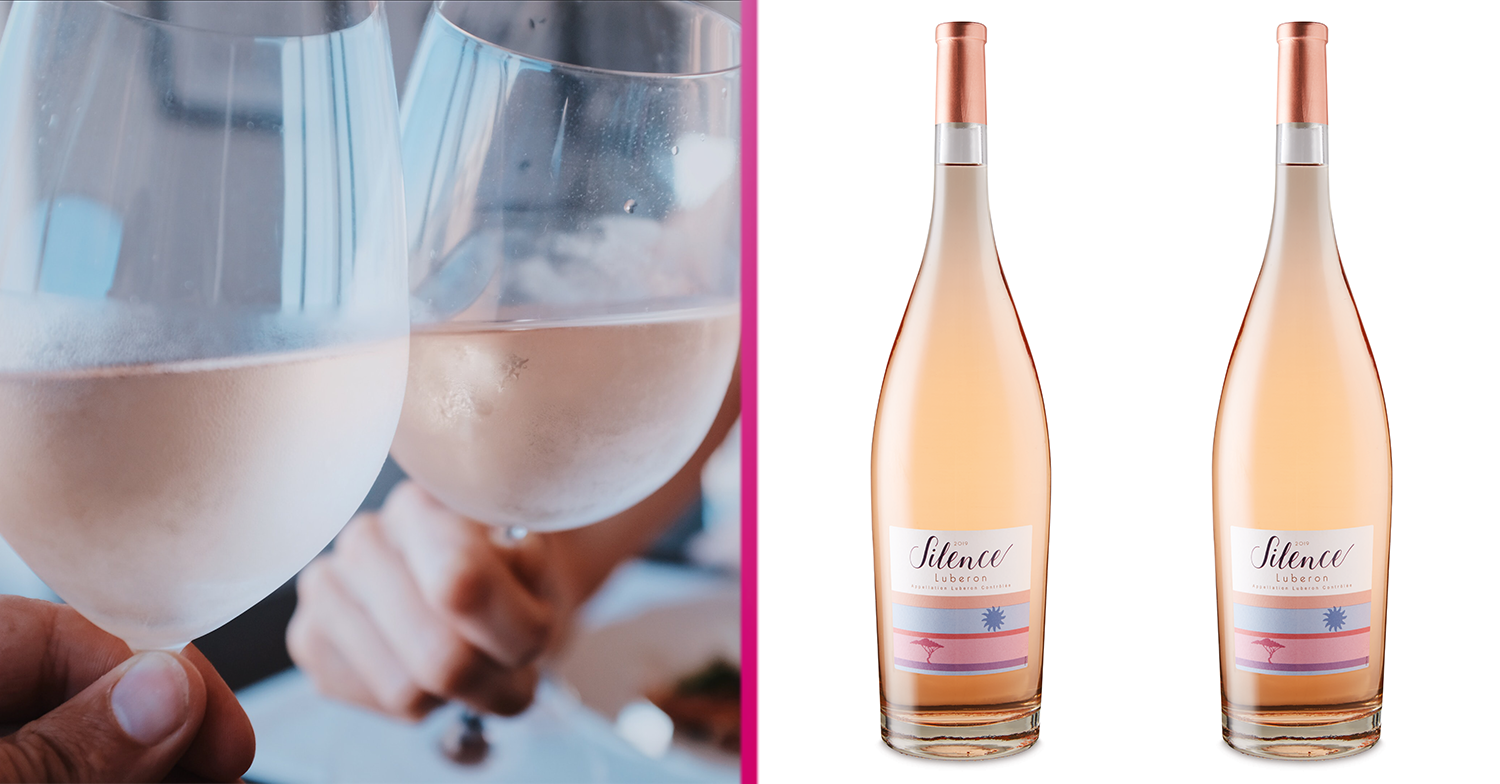 magnum of rosé wine