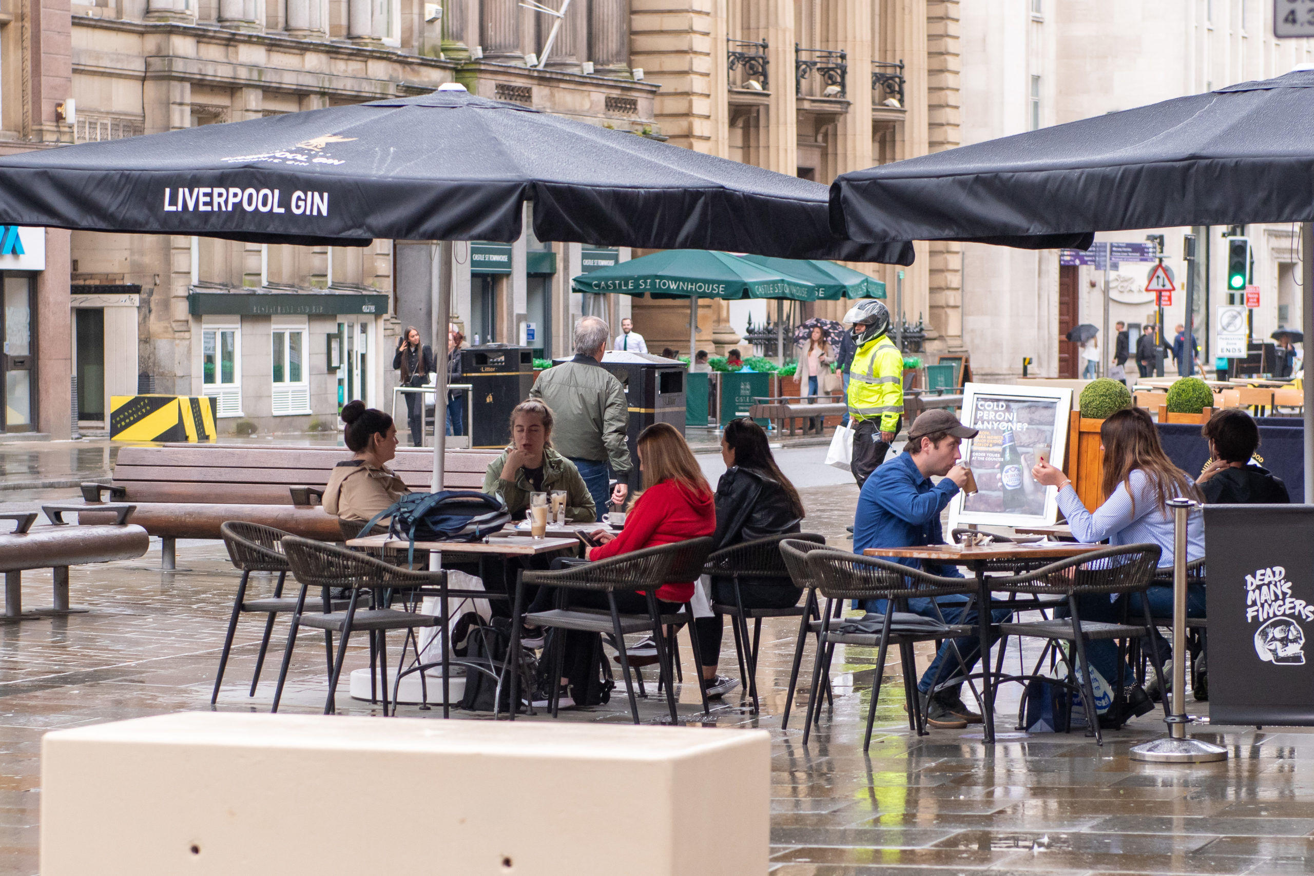 Smoking is currently permitted in outside areas such as this one (Credit: Splash News)