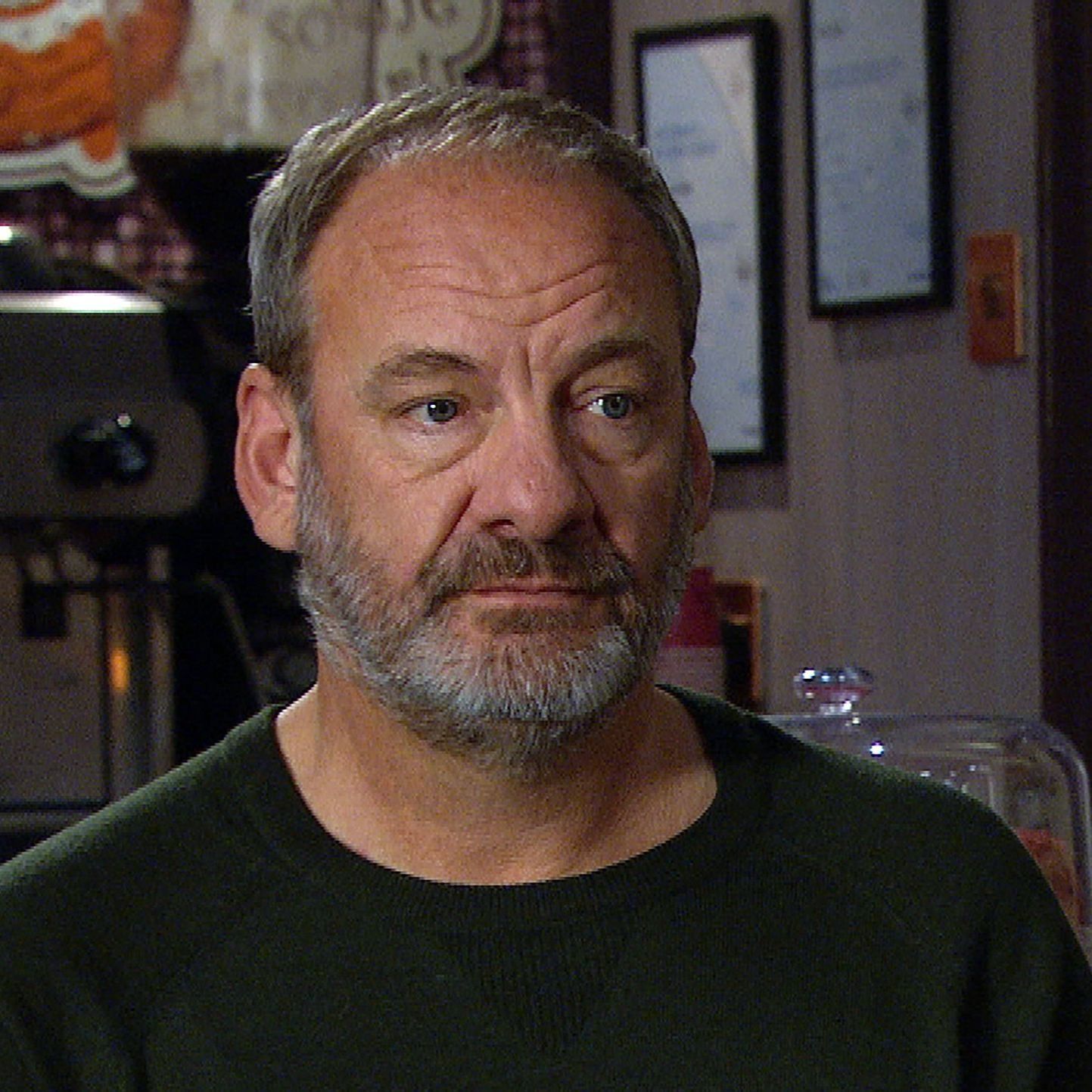 Jimmy King looks fed up in Emmerdale (Credit: ITV)