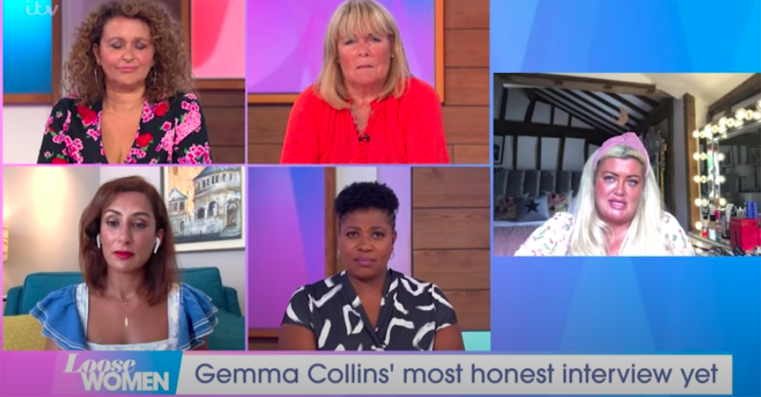 A screenshot of Gemma Collins on Loose Women