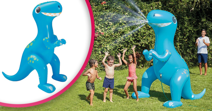 Asda's huge inflatable dinosaur sprinkler