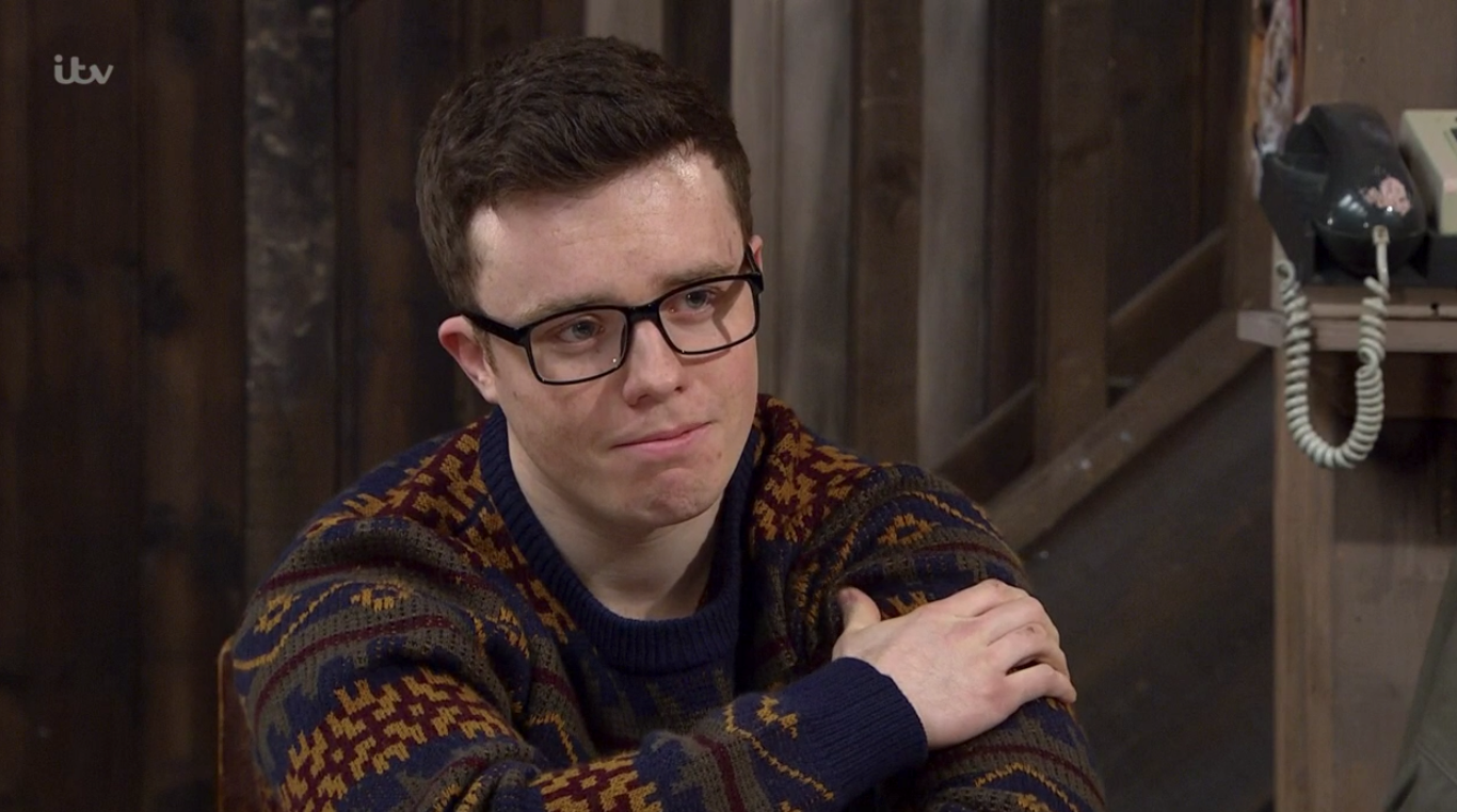 Vinny Dingle looks fondly in Emmerdale