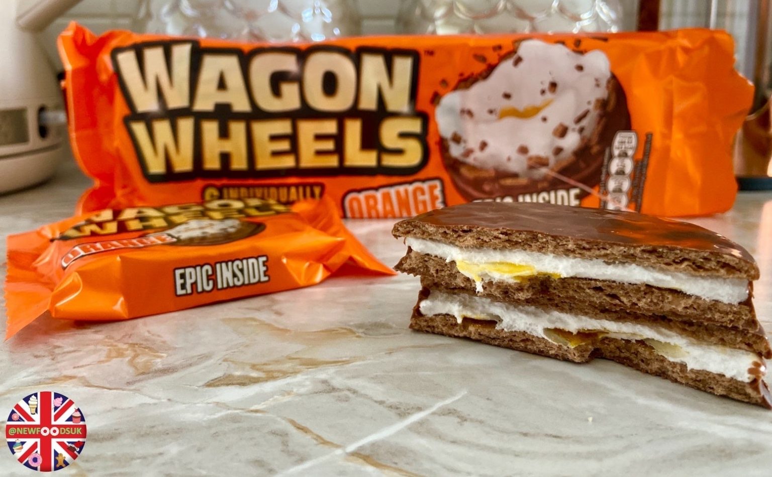 orange wagon wheels