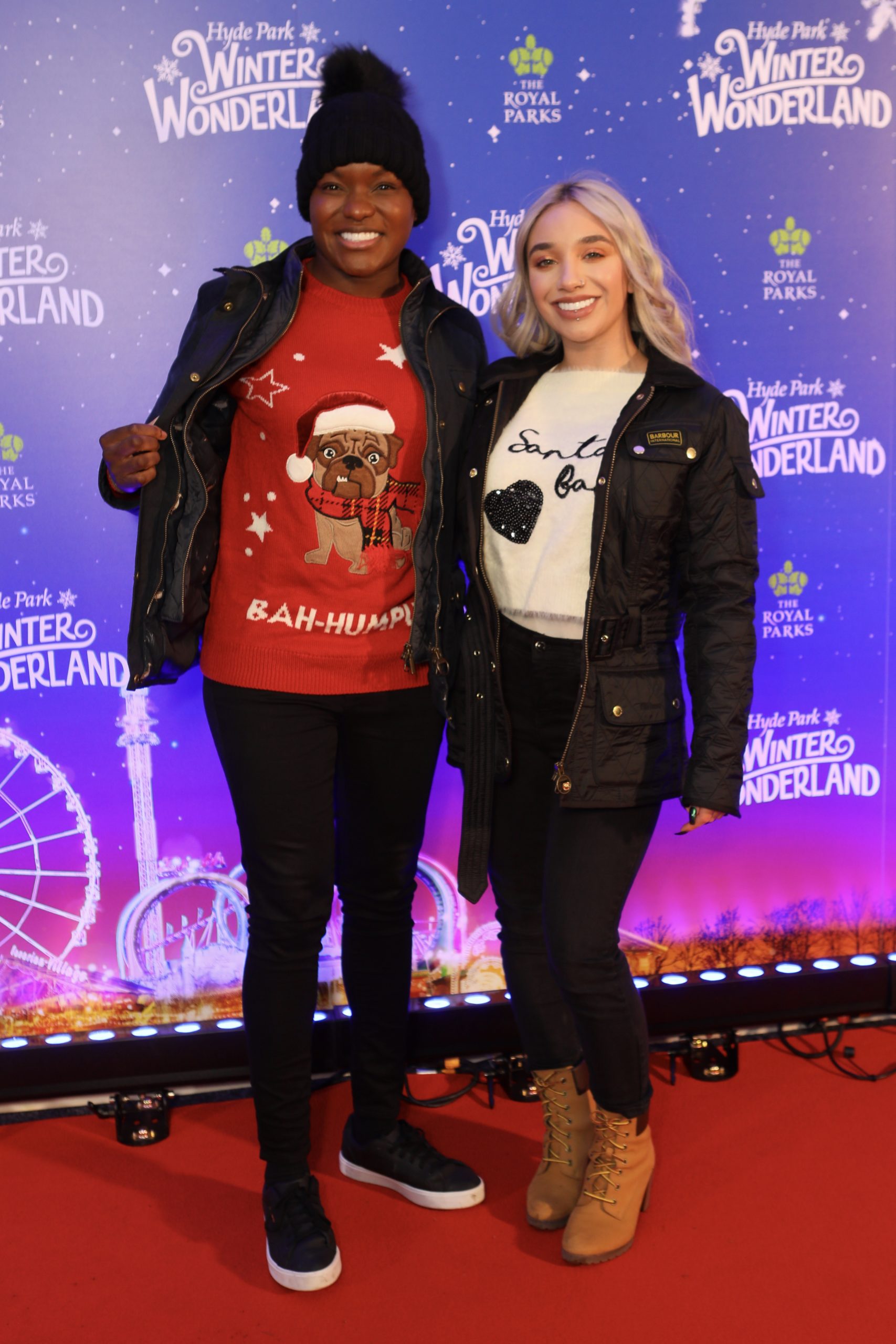 Nicola with her girlfriend Ella Baig at Winter Wonderland in London