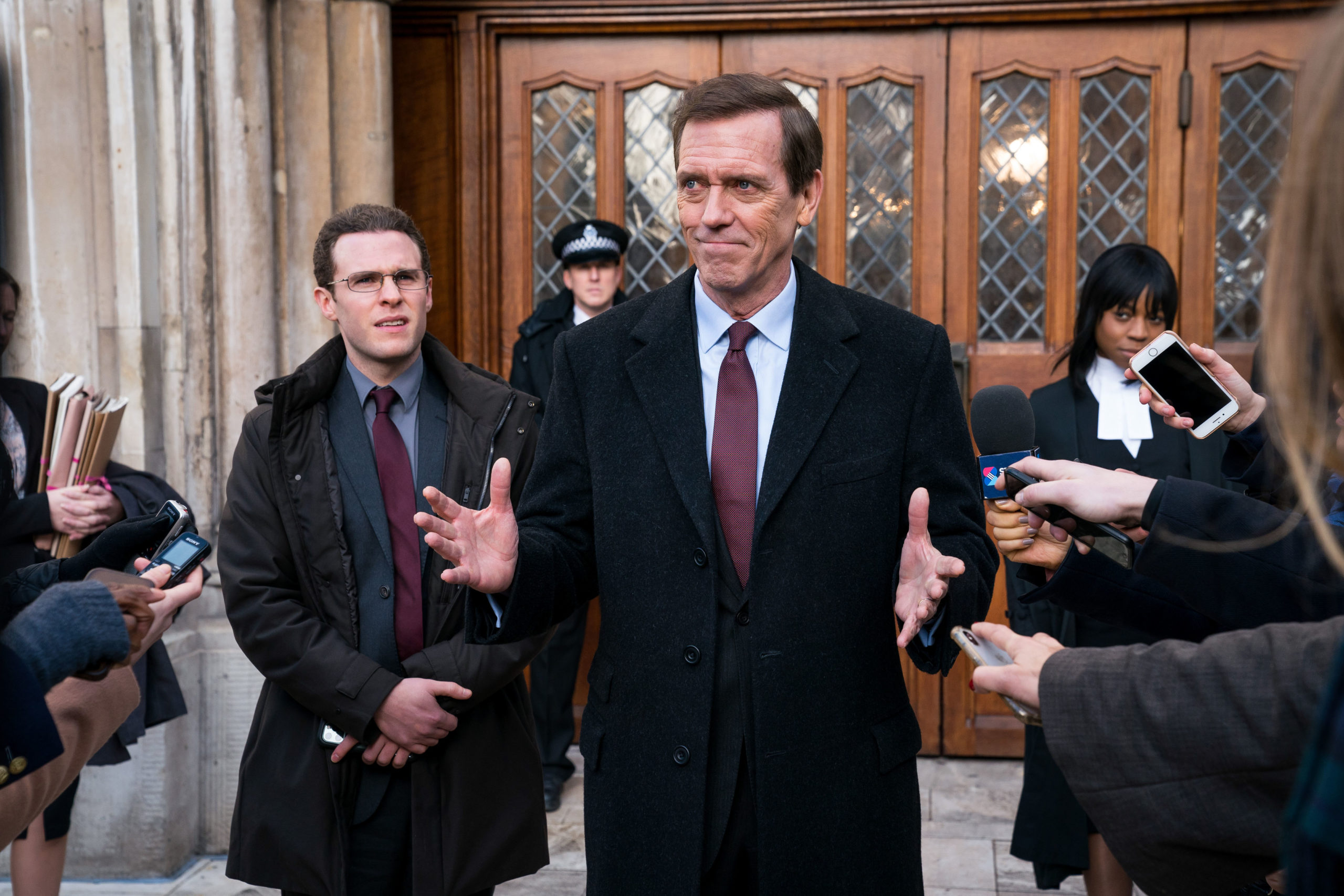 Hugh Laurie stars as Peter Laurence in Roadkill on BBC One