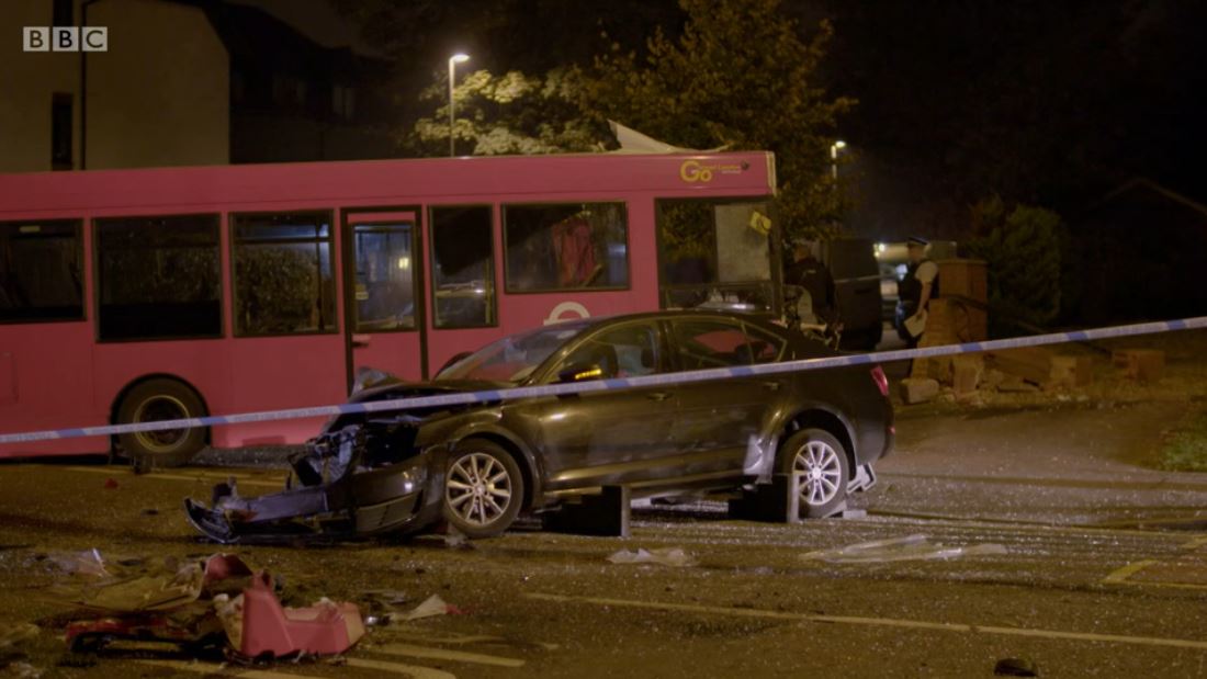 Ambulance BBC bus crash