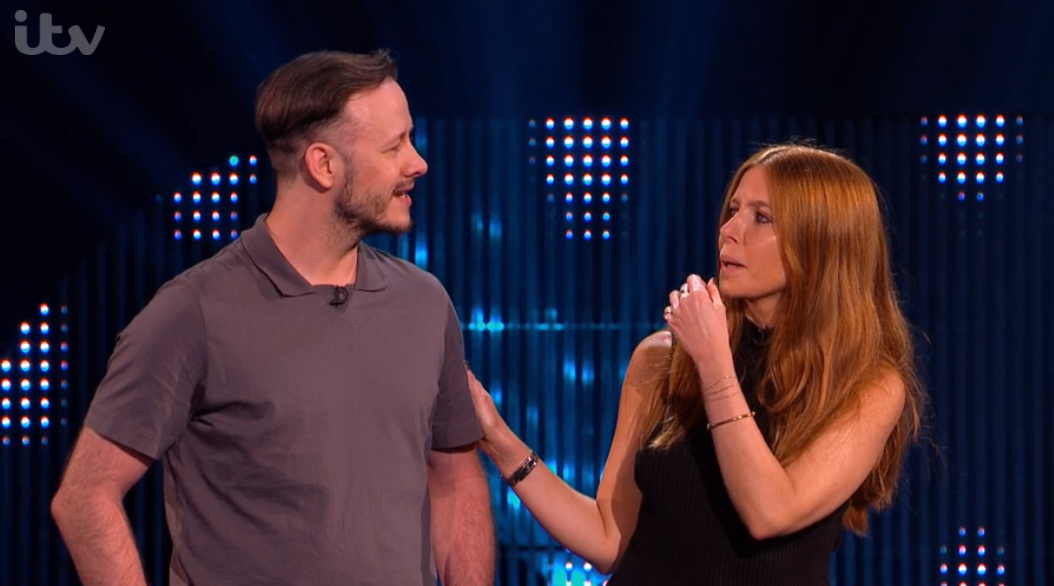 Kevin Clifton and Stacey Dooley talking on The Million Pound Cube