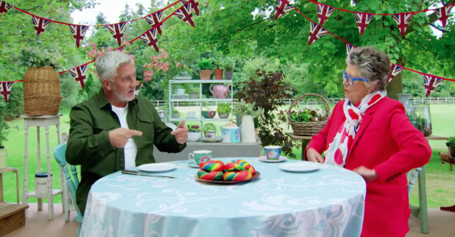 Paul Hollywood and Prue on GBBO