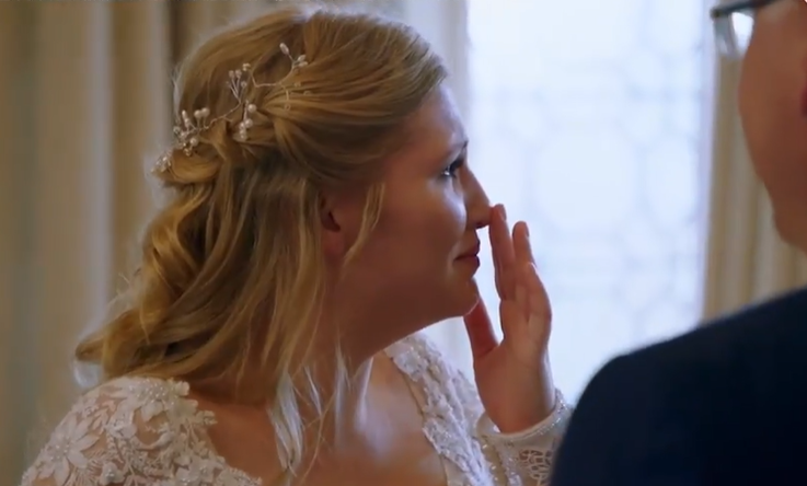 Michelle breaks down in tears on her wedding day on Married at First Sight (Credit: C4)