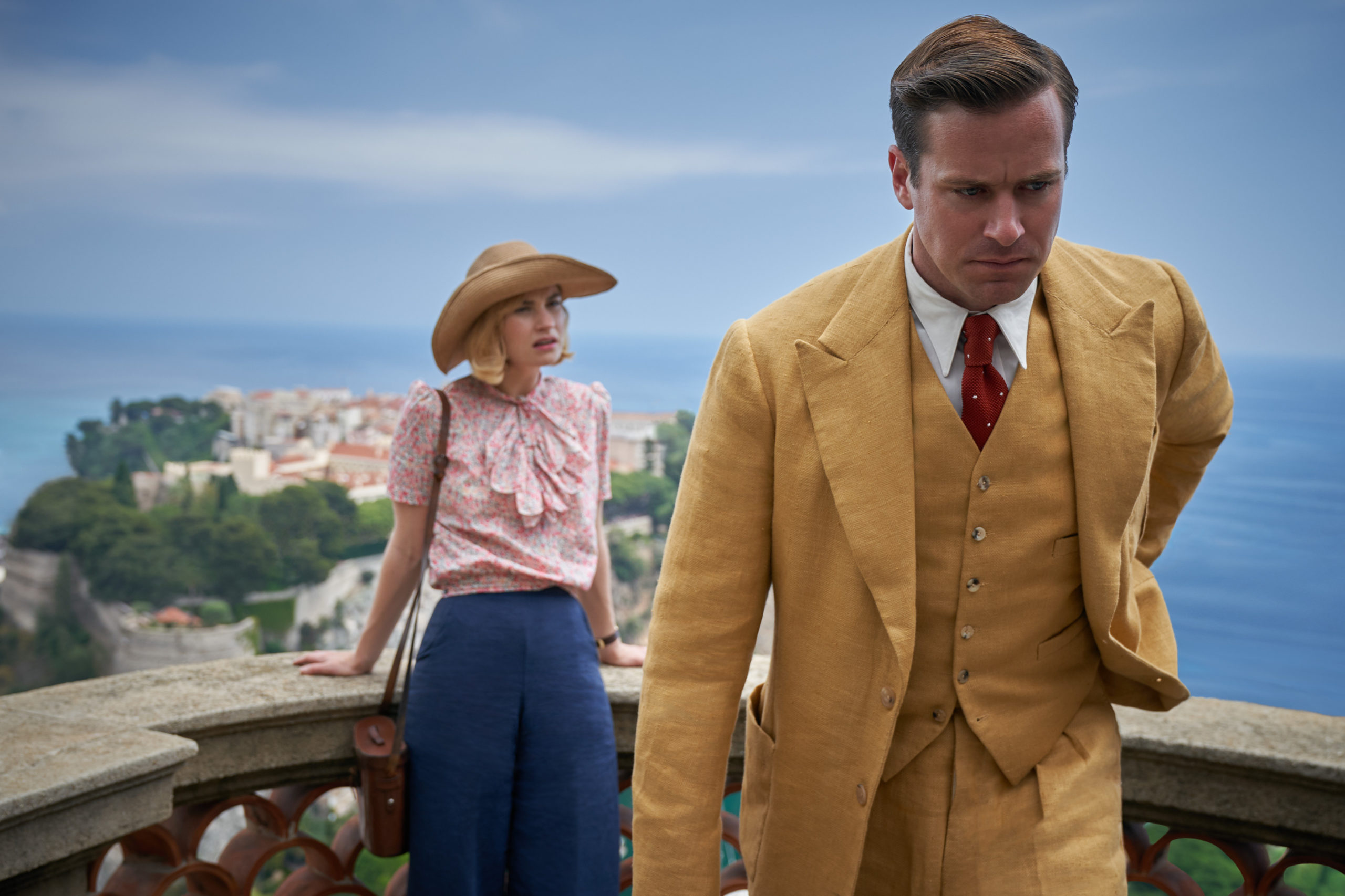 Lily James and Armie Hammer in Rebecca on Netflix