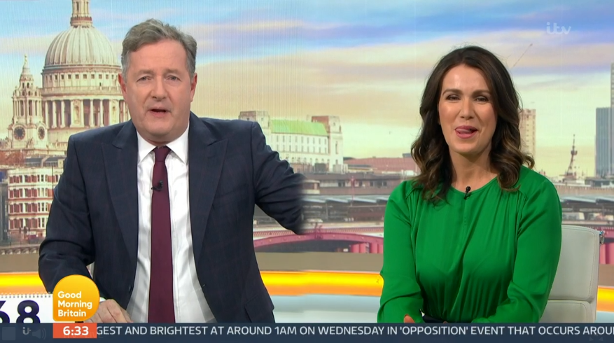 Piers Morgan and Susanna Reid on Good Morning Britain.