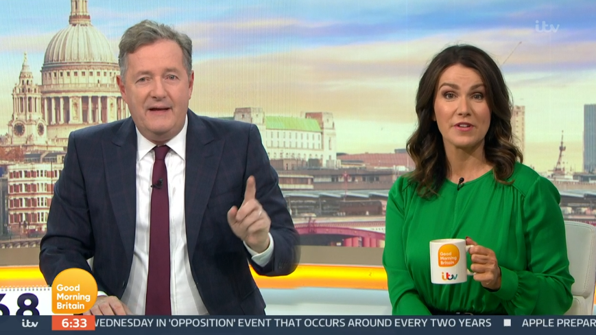 Piers Morgan and Susanna live on GMB.