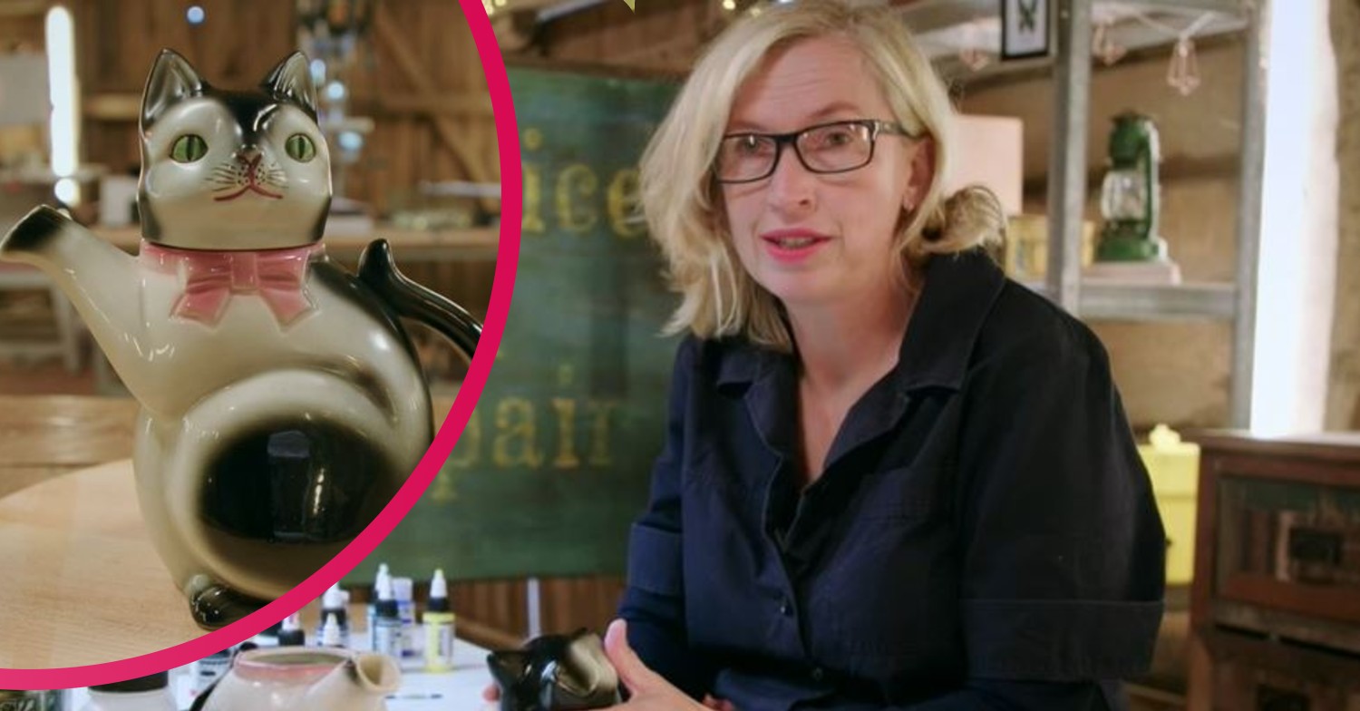 The Repair Shop Cat teapot and Kirsten