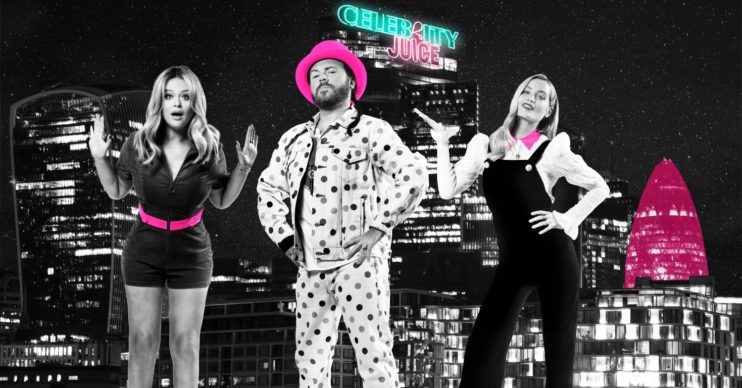 Celebrity Juice's Keith Lemon and team captains Emily Atack and Laura Whitmore