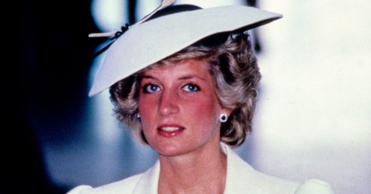 Princess Diana in white hat