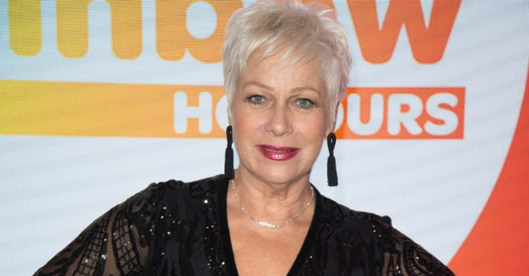 Denise Welch smiles on red carpet
