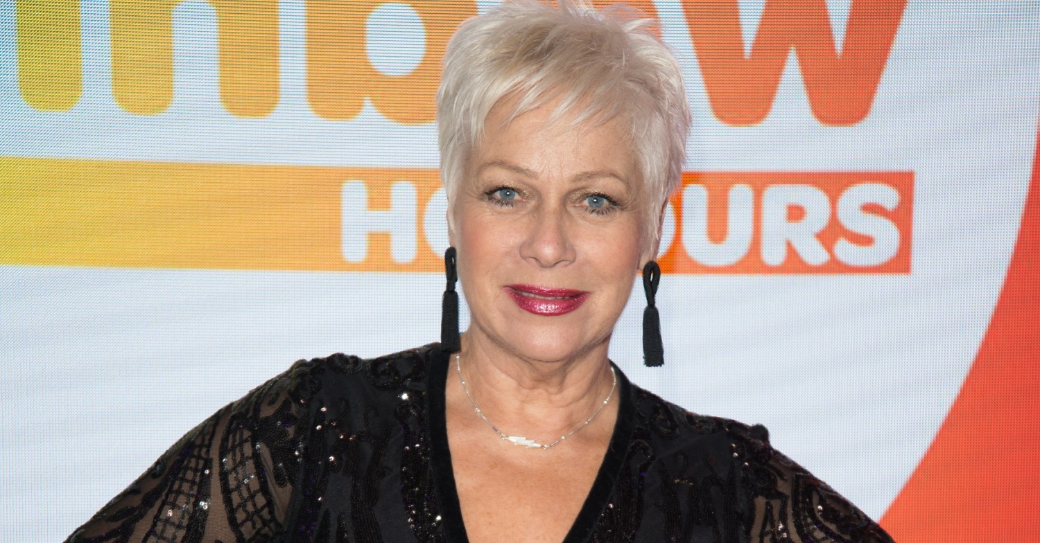 Denise Welch smiles on red carpet
