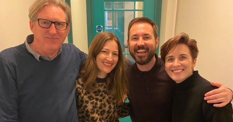 The cast of Line of Duty, including Kelly McDonald