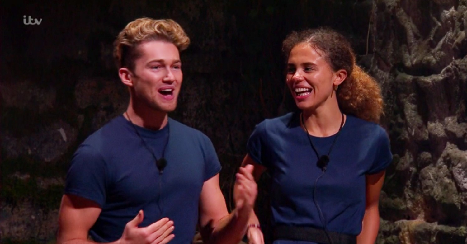 I'm A Celebrity stars AJ Pritchard and Jessica Plummer during the Bushtucker Trial 
