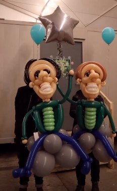 Ant and Dec with balloon characters
