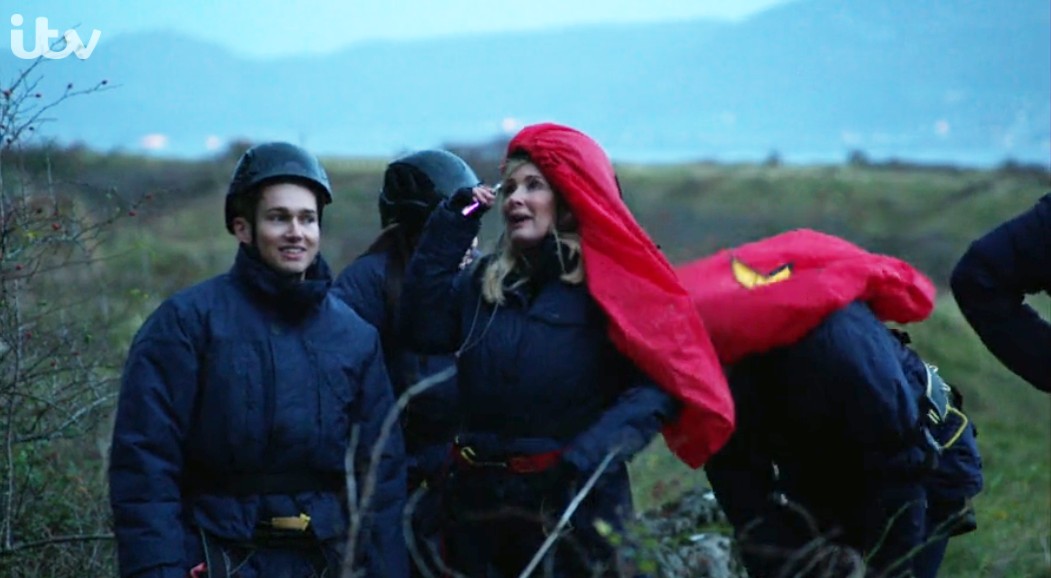 Beverley Callard holding a vape on I'm A Celebrity