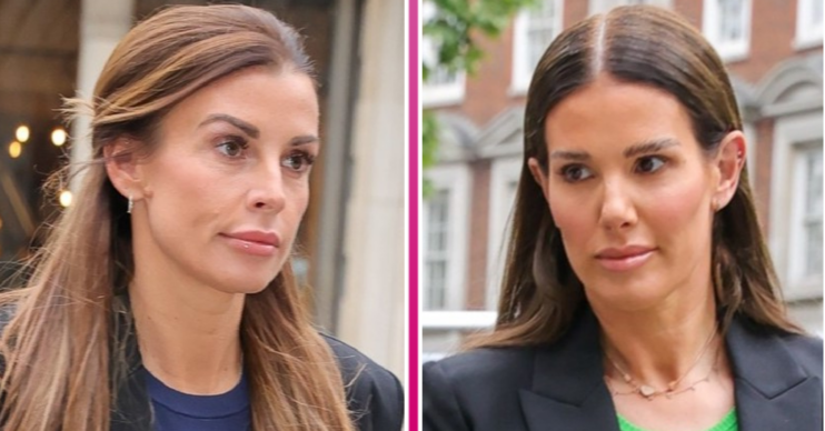 ED composite of Coleen Rooney and Rekebah Vardy outside High Court
