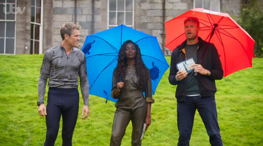 James Cracknell with AJ Odudu and Freddie Flintoff