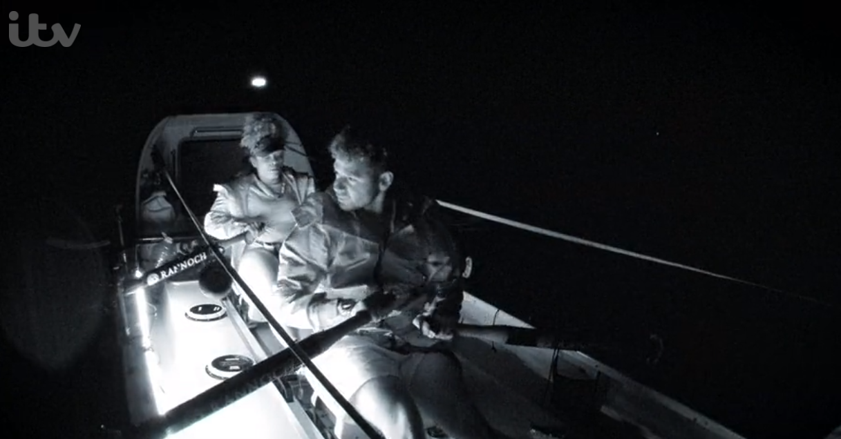 Fleur East rowing with Adam Thomas on Don't Rock The Boat