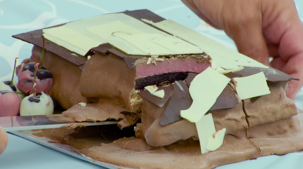 Lottie's disastrous ice cream cake on Great British Bake Off