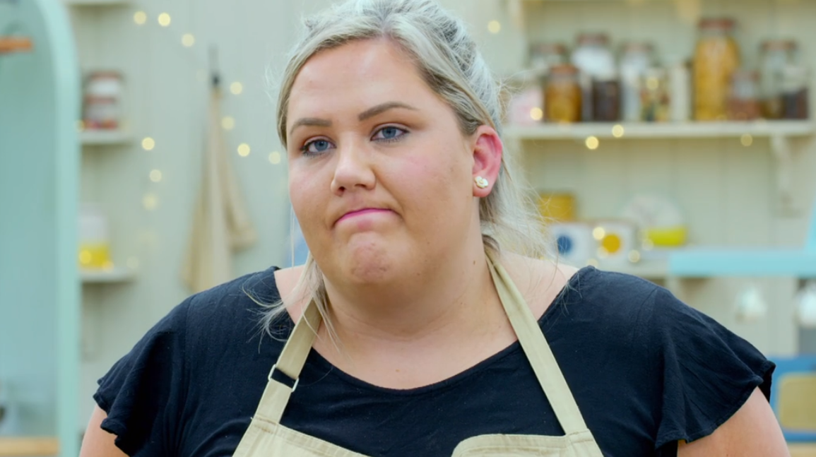 Great British Bake Off star Laura frowning