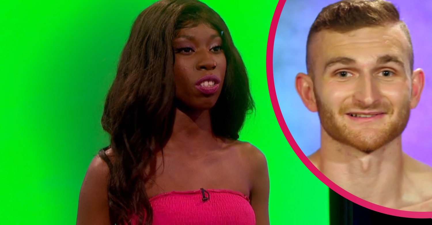 Naked Attraction Shaida and green contestant