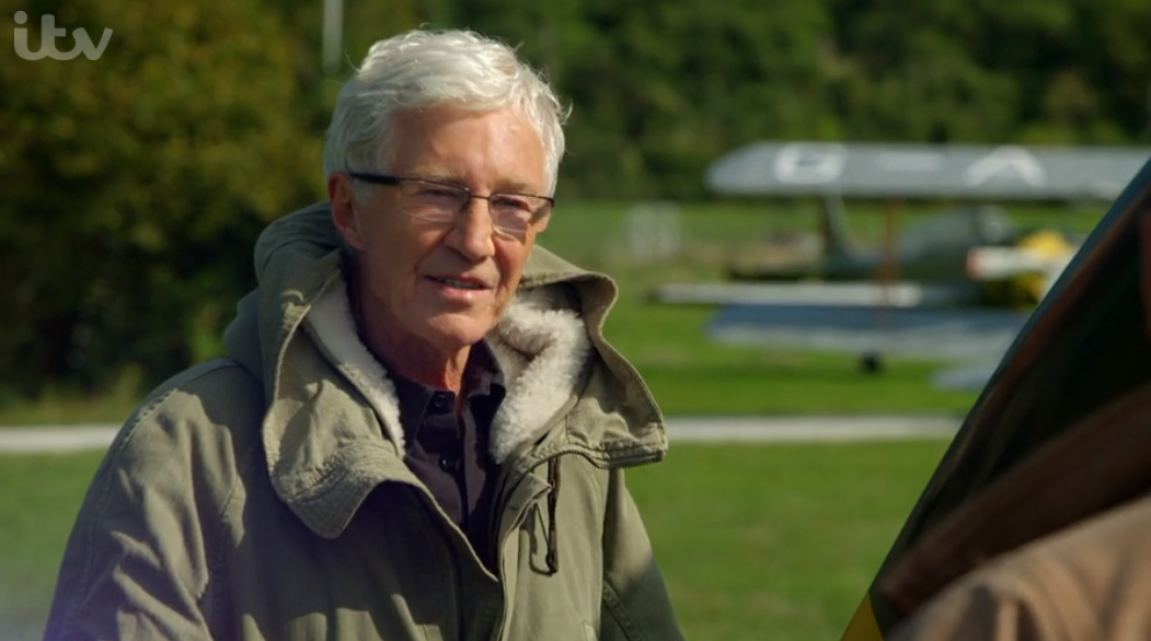Paul O'Grady getting ready to fly in Great British Escape