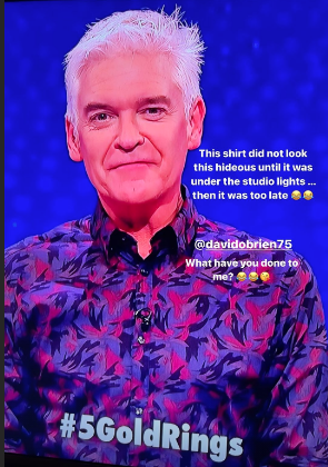 Phillip Schofield's shirt on 5 Gold Rings