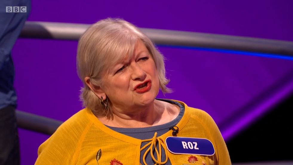 Pointless contestant Roz, who viewers said looks like Ann Widdecombe