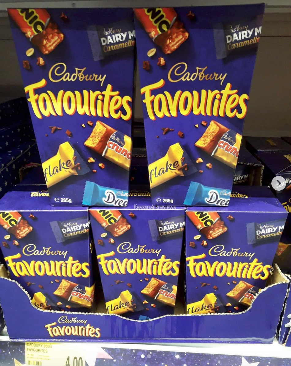Boxes of Cadbury favourites