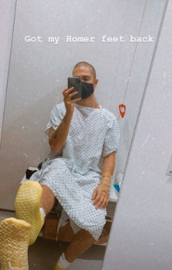 Strictly Come Dancing Max George at hospital on Instagram